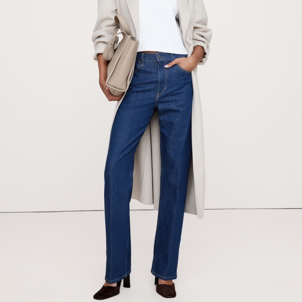 NWT BR BANANA REPUBLIC Slim Stacked Medium Wash Bootcut Jeans